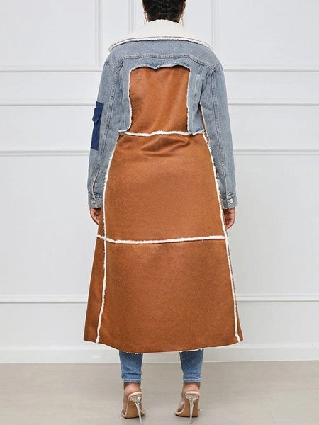 Casual Patchwork Pockets Colorblock Jackets - Furdela