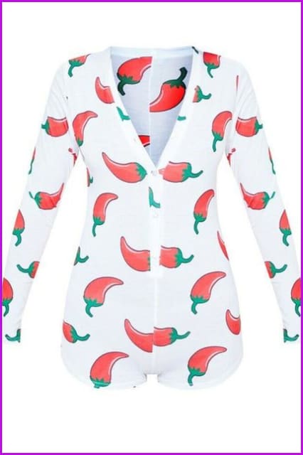 Casual Peachy/Spicy Print Onesies - Furdela