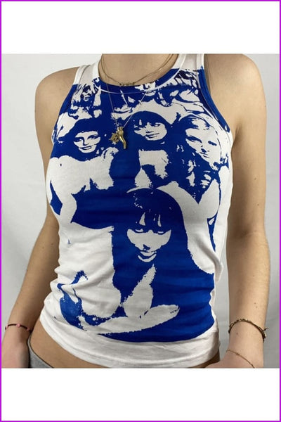 Casual Print Sleeveless Tank Top - Furdela Wholesale