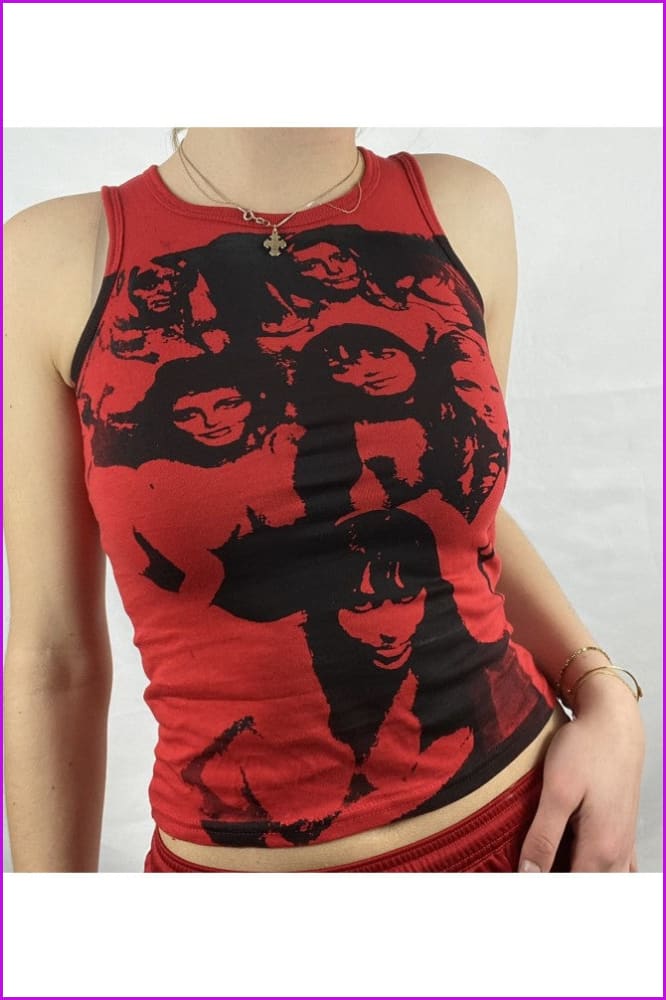 Casual Print Sleeveless Tank Top - bronxriverempiregardens Wholesale