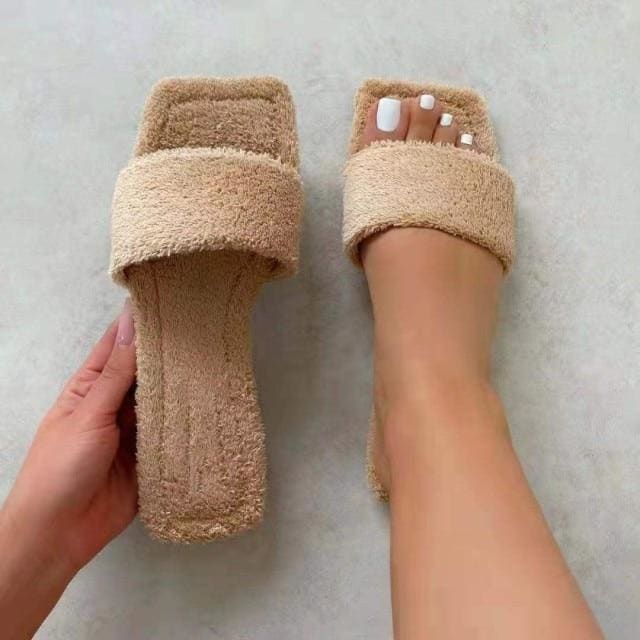 Casual Short Plush Slippers - Furdela Wholesale