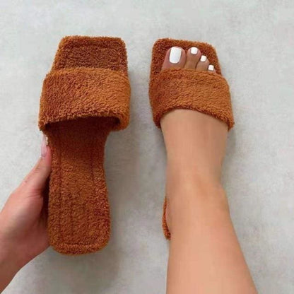 Casual Short Plush Slippers - Furdela Wholesale