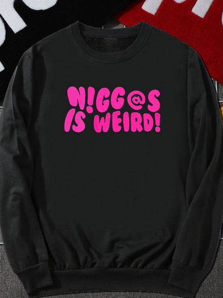 Plus Size Dropped Shoulder Letter Print Sweatshirt AR3078