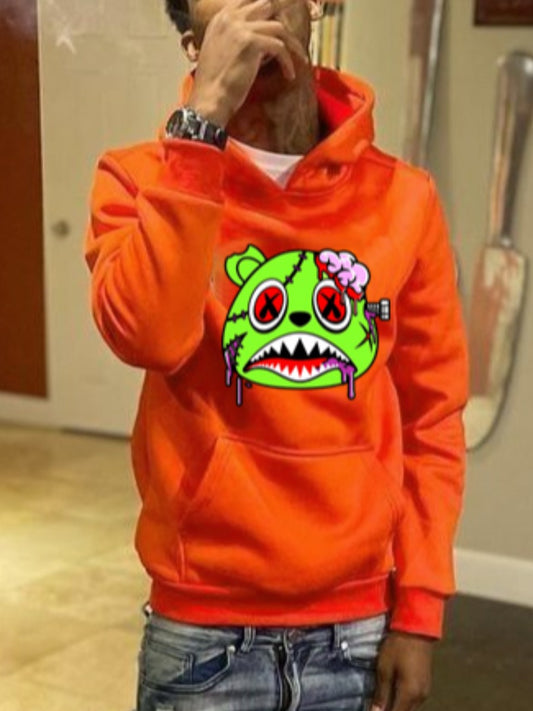 Men Cartoon Print Kangaroo Pocket Hoodie AR70111