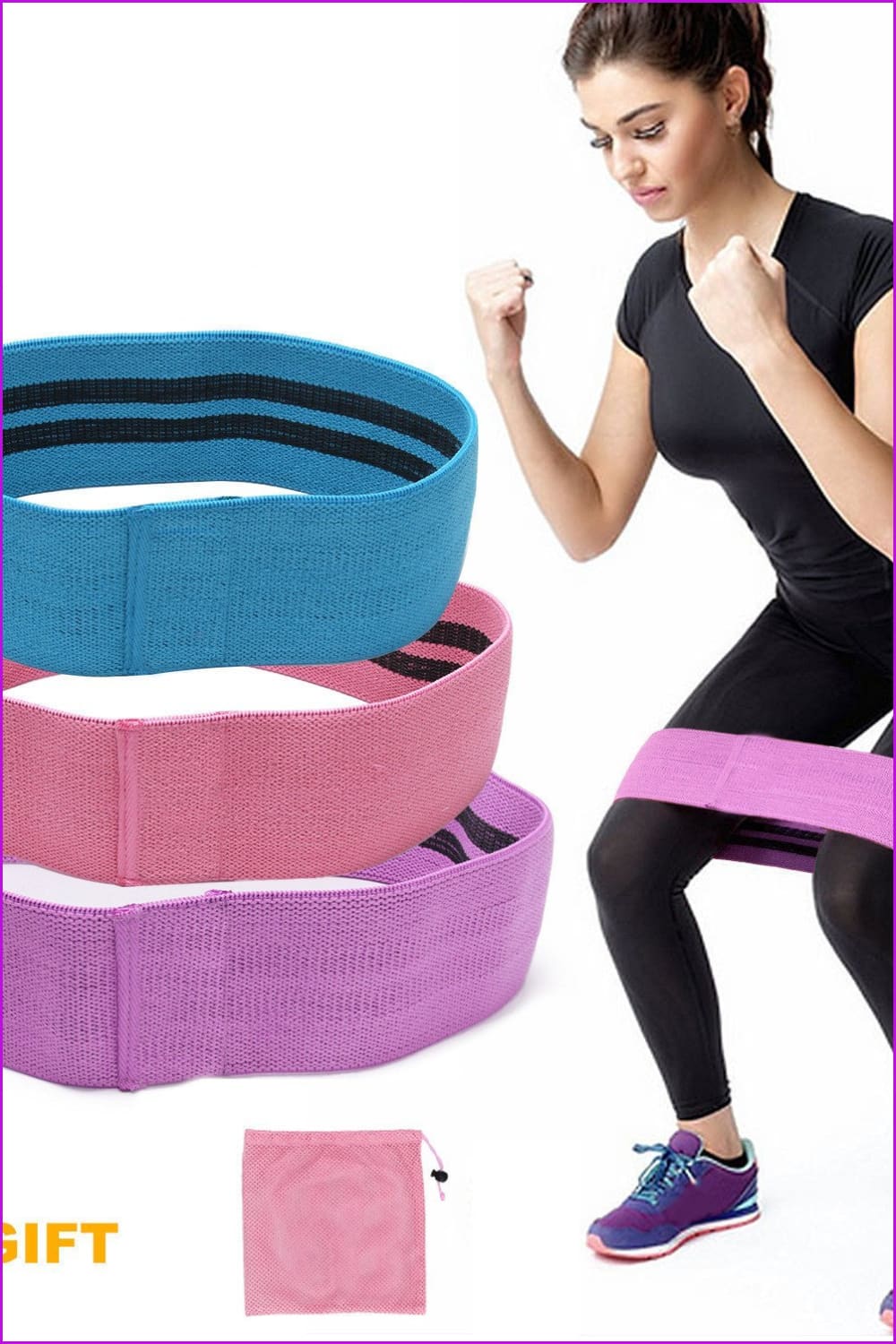 Circle Hip Resistance Rubber Elastic Yoga Bands F1033 - Furdela