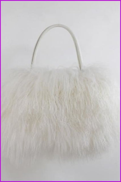 Classic Fluffy Real Mongolian Fur Handbag DF067 - Furdela Wholesale