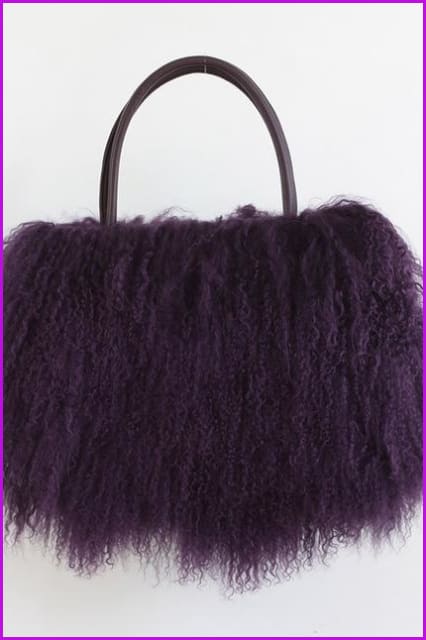 Classic Fluffy Real Mongolian Fur Handbag DF067 - Furdela Wholesale