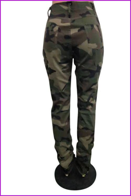 Classic Stacked Hole Camo PantsDE916 - Furdela