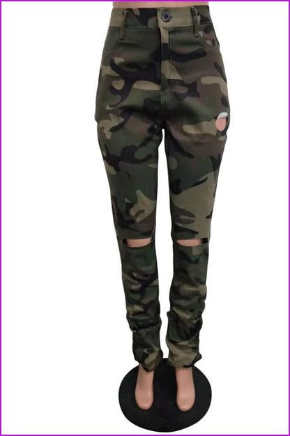 Classic Stacked Hole Camo PantsDE916 - Furdela