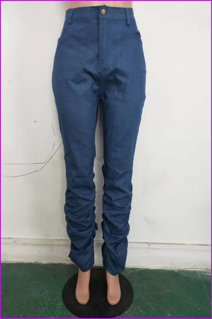 Classic Stacked Skinny Blue JeansDE956 - Furdela