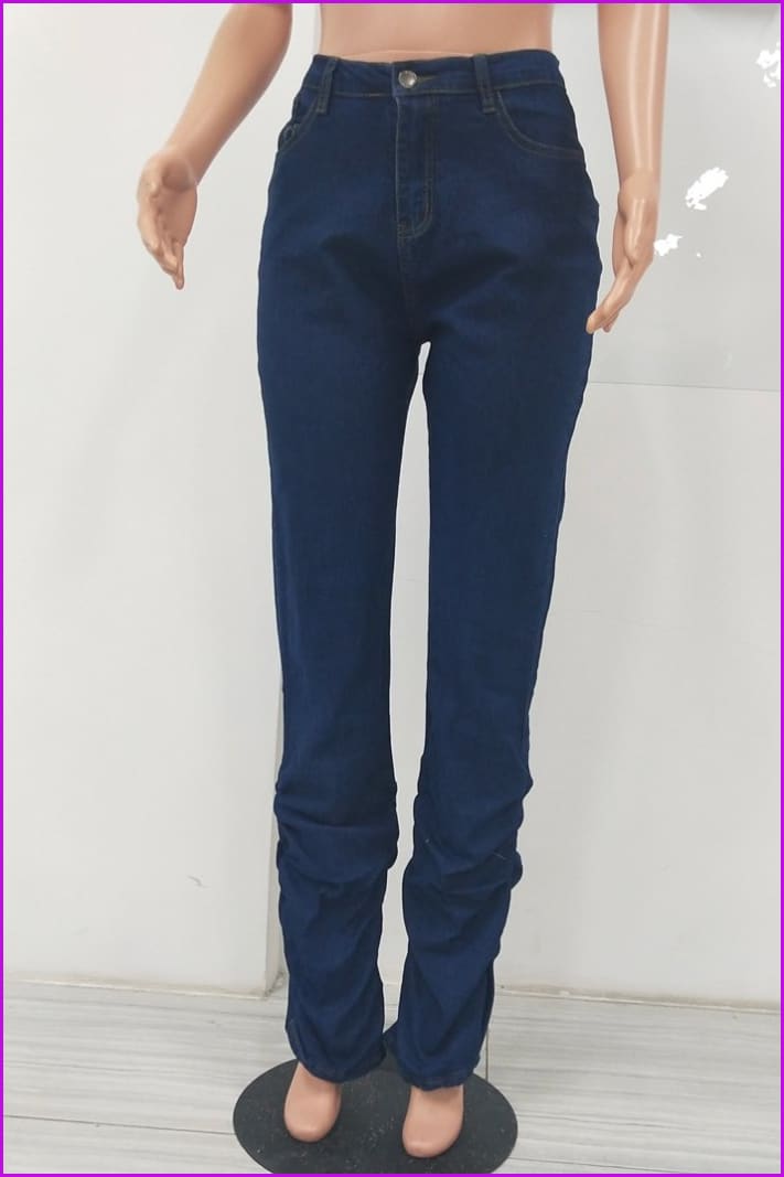 Classic Stacked Skinny Blue JeansDE956 - Furdela