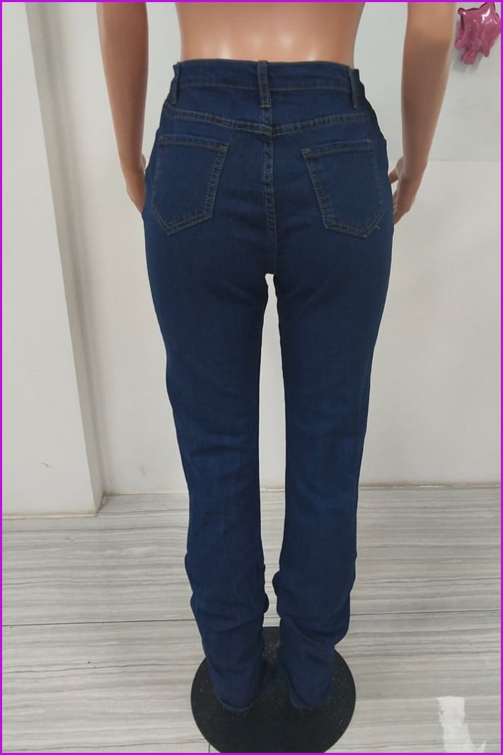 Classic Stacked Skinny Blue JeansDE956 - Furdela