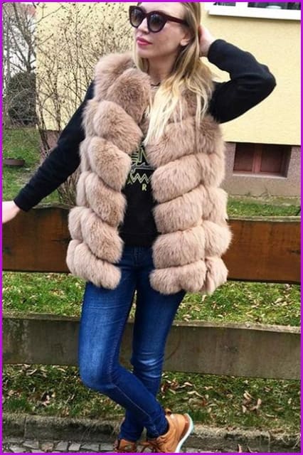 Classical Vulpes Fox Fur Gilet DO967 - Furdela