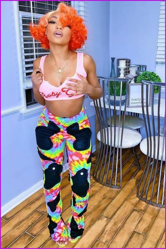 Color Block Mid Waist Casual PantsDE921 - Furdela