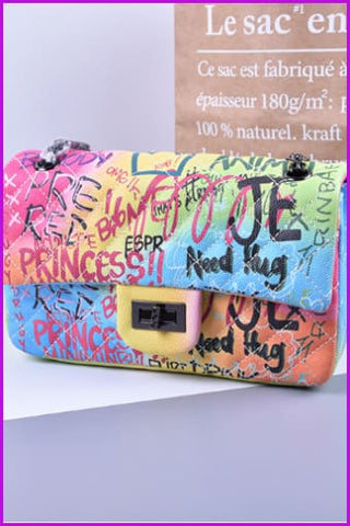 Colorful Printing Grid Cross Handbag F056 - Furdela