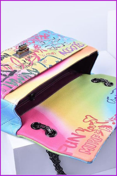 Colorful Printing Grid Cross Handbag F056 - Furdela