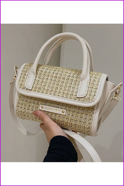 Contrast Color Straw Stylish Black Shoulder Bags - Furdela Wholesale