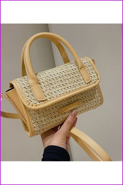 Contrast Color Straw Stylish Black Shoulder Bags - Furdela Wholesale