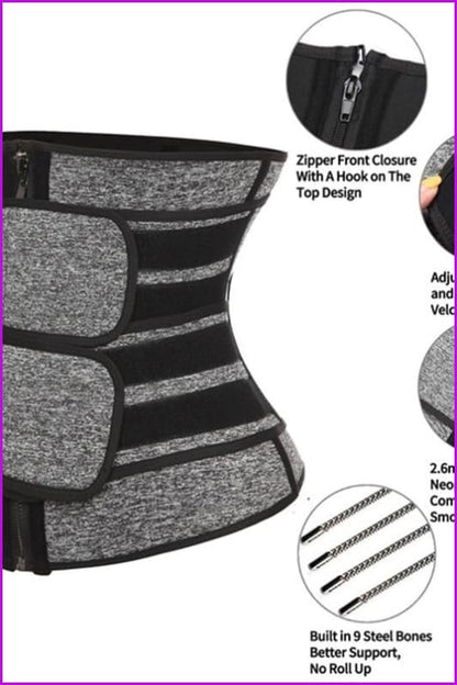 {Custom Logo} High Quality Sauna Waist Trainer Corset Sweat Waist Trainer Belt S-3XL F573 - Furdela
