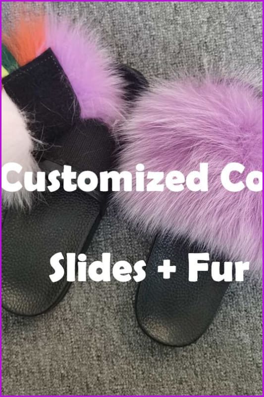 Customized Color Detachable Versatile Real Fur Slides - Furdela