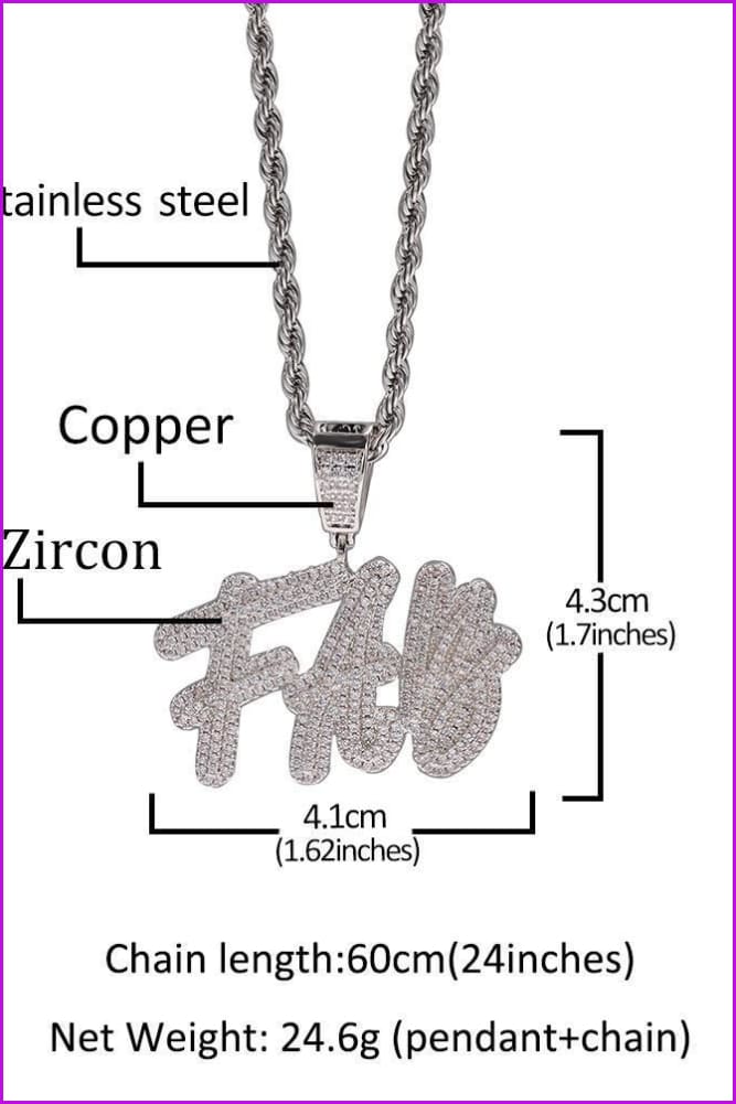 Customized Hiphop Bling Cube Chain F1904 - Furdela