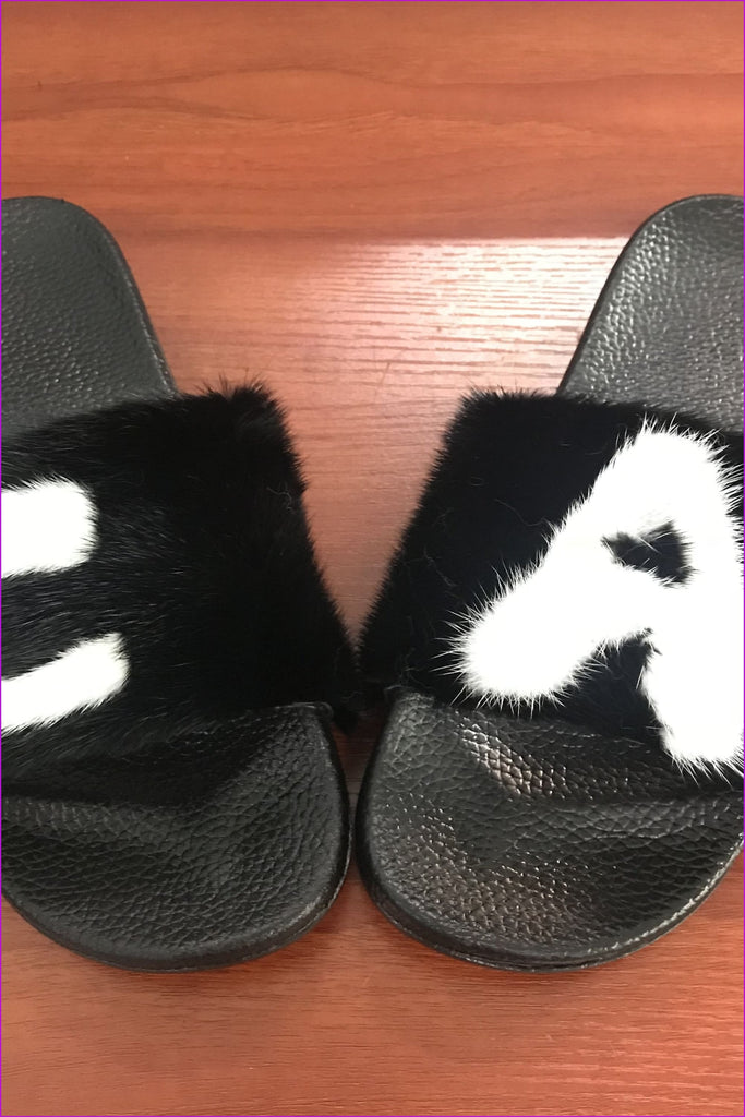 Customized Mink Fur Sliders DF042 - Furdela
