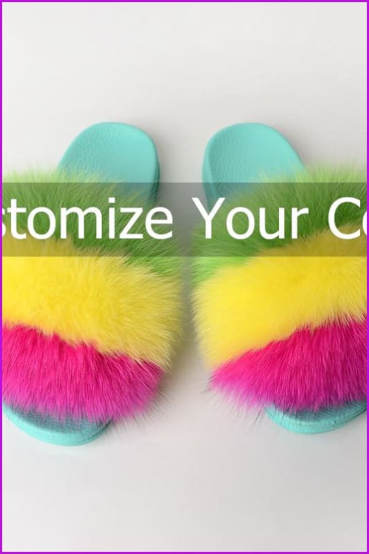Customized Super Fluffy Fur with Colorful PVC Sole - Furdela