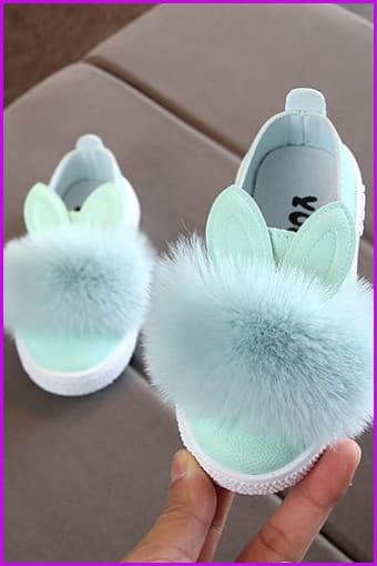 Cute Kids Toddler Rabbit Fur Fluffy Shoes - Furdela