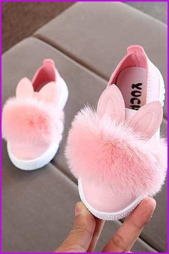 Cute Kids Toddler Rabbit Fur Fluffy Shoes - Furdela