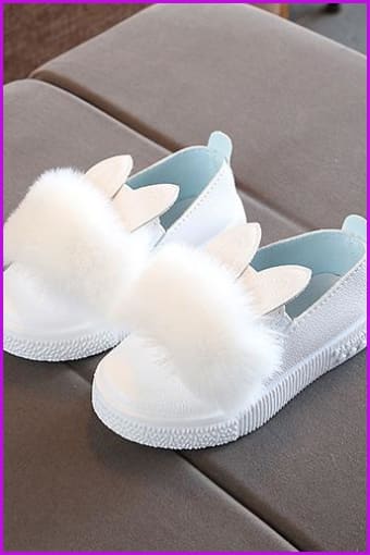 Cute Kids Toddler Rabbit Fur Fluffy Shoes - Furdela