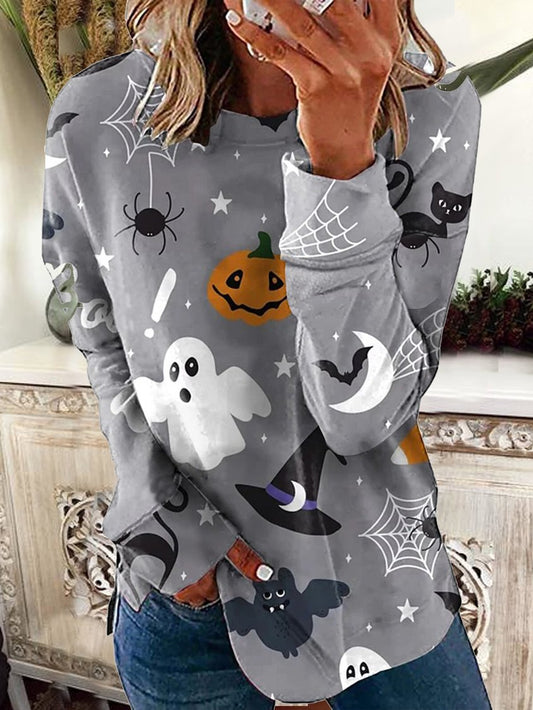 Women's Sweatshirt Pullover Cat Prints Halloween Weekend Halloween Hoodies Sweatshirt GA14  AD830