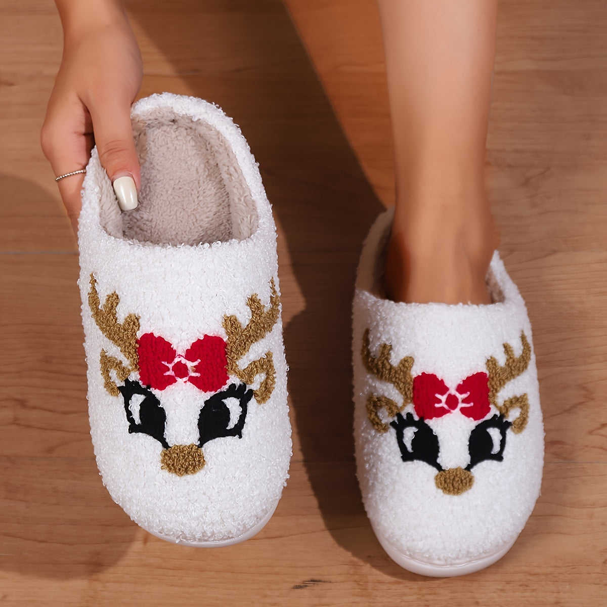 Christmas Tree Pattern Fuzzy Slippers DR6521 Furdela