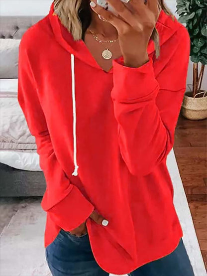 Women Long Sleeve Hoodie Fall Winter Loose Casual Tunic Sweatshirt QAL9