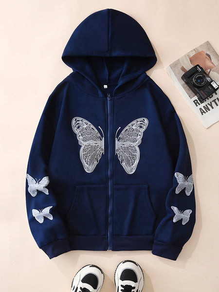 Y2K Long Sleeve Crew Neck Zip Up Hoodies Sweatshirts OD8741 Furdela