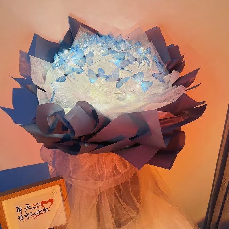 DIY Butterfly Wish you the best Flower Led Bouquet - Furdela