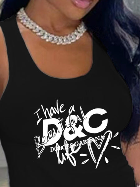 Heart Letter Print T-shirt AR505