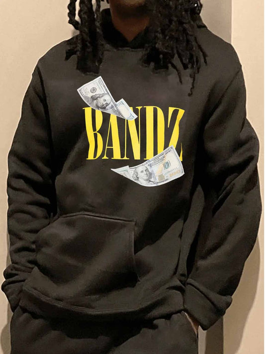 Men Money Letter Print Hoodie AR5083