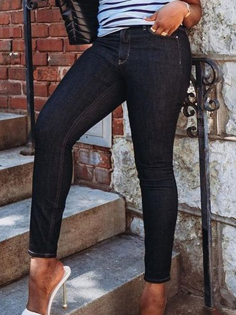 Slim Fit Plain Jeans BB17