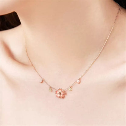 Pink Flower Necklace