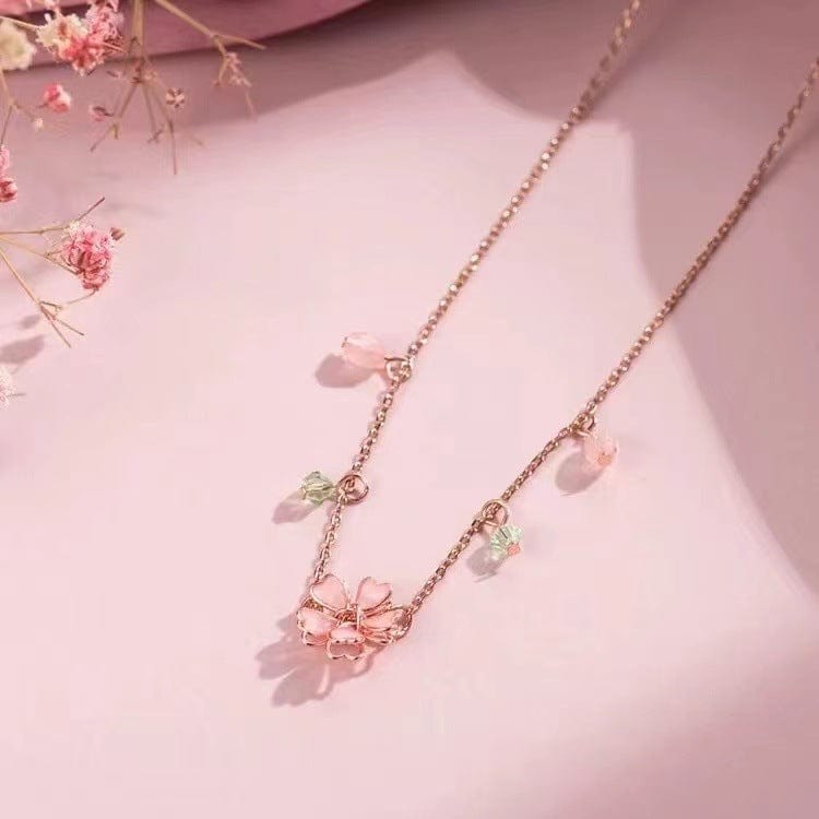 Pink Flower Necklace