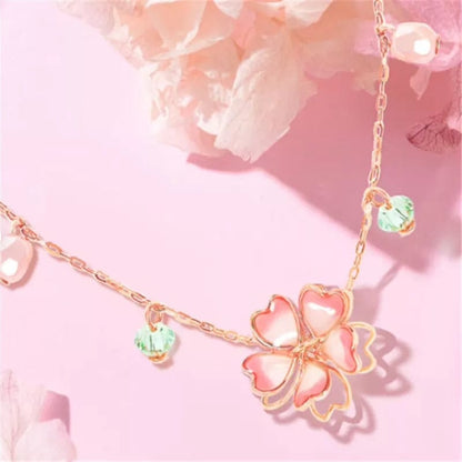 Pink Flower Necklace