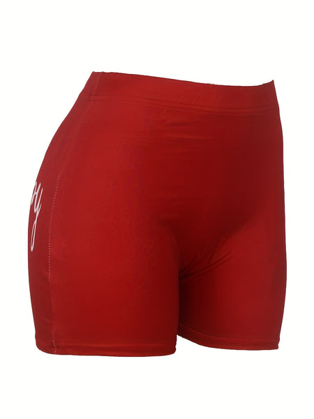 Santa Baby Print Skinny Shorts HF2104 Furdela