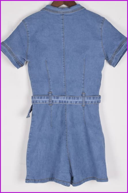 Denim Zipper Jumpsuit F555 - Furdela