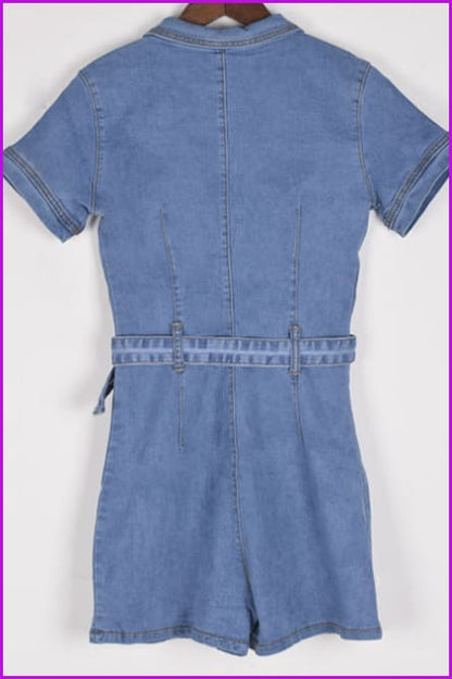 Denim Zipper Jumpsuit F555 - Furdela