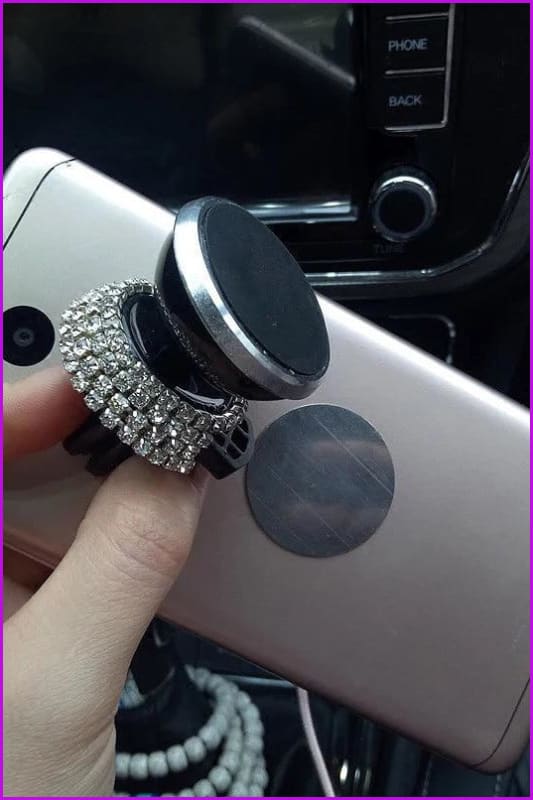 Diamond Crystal Car Phone Holder - Furdela