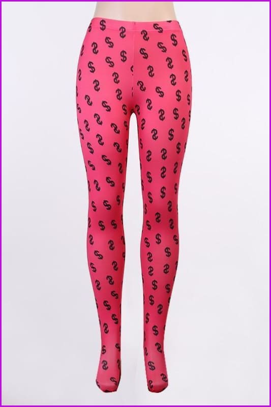 Dollar Print Leggings Woman Pants Joggers F1346 - Furdela