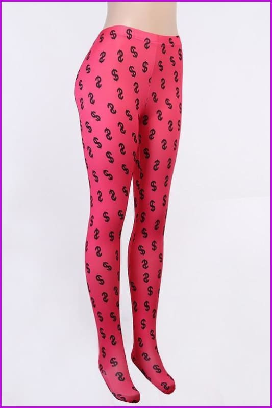 Dollar Print Leggings Woman Pants Joggers F1346 - Furdela