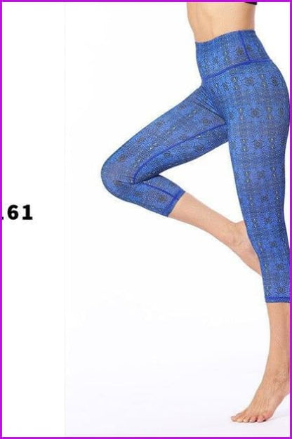 Dry Fit Sports Tights Printed Yoga Pants DE105 - Furdela