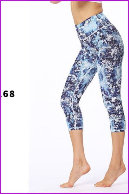 Dry Fit Sports Tights Printed Yoga Pants DE105 - Furdela