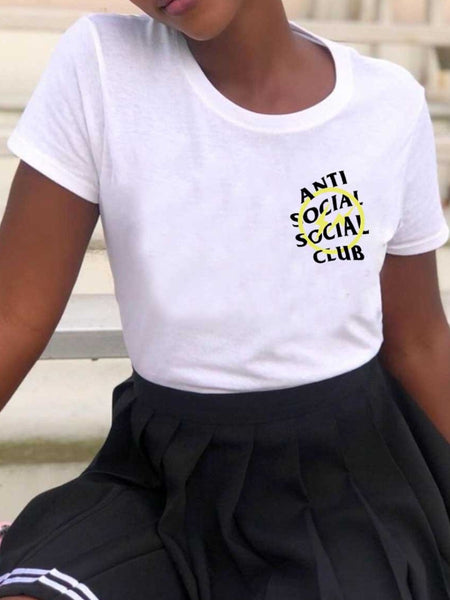 Anti Social Social Club Letter Print T-shirt AR5013